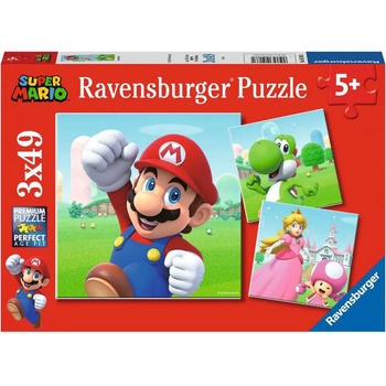 Ravensburger - Puzzle 3x49 Super Mario - 40 - 99 piese