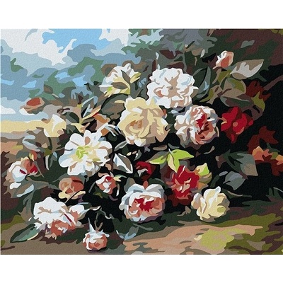 zuty Malování podle číselPlané růže 100 x 80 cm vypnuté plátno na rám