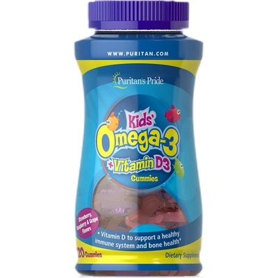 Puritan's Pride Children's Omega 3, DHA & D3 Gummies [120 желирани бонбони]