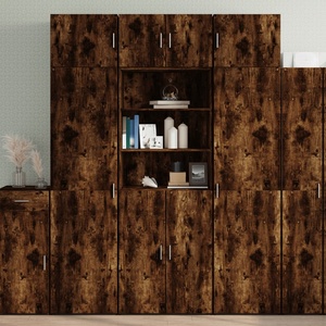 vidaXL Шкаф за съхранение, опушен дъб, 70x42, 5x225 см, инженерно дърво (3281319)