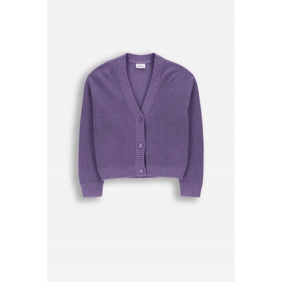 Coccodrillo dievčenský rozopínací sveter Cardigan fialový