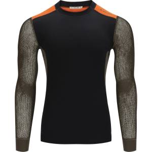 Aclima Мъжко мериносово термобельо Aclima WoolNet Hybrid Crewneck Merino base layer - Jet Black / Tarmac / Gold Flame (015-2196-0114)