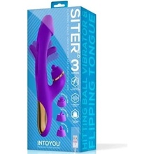 InToYou Siter 2.0 Flipping Tongue Vibrator with Multifunction Caps & 3 Motors Purple