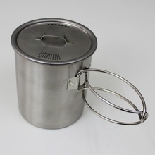 Mil Tec nerezový hrnček + VIEČKO Nerezový hrnček so sklápacou rukoväťou a VIEČKOM 800 ml