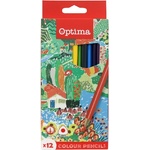 Optima цветни моливи триъгълни тънки 12 броя 100081 (100081)