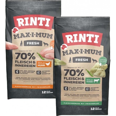 Rinti Max-i-Mum variace chutí s kuřecím masem a dršťkami 2 x 12 kg