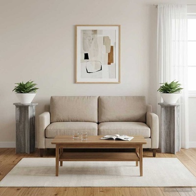 vidaXL Стойка за растения 2 бр. Сива сонома 29, 5 x 29, 5 x 60 см (899723)