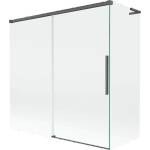 Mexen Rox L двукрилен раздвижен параван за вана 160 + 70 x 150 cm, прозрачен, четка (8C9L-160-070-66-00)