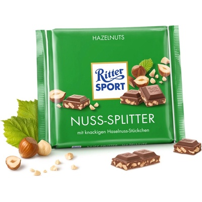 Ritter Sport mliečna čokoláda s kúskami lieskových orieškov - 100 g