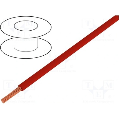 Alpha Wire 541816 RD005 HookUp Wire lanko Cu 18AWG PVC červená 600V 30,5m