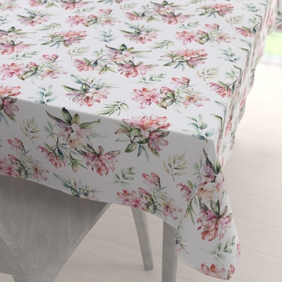 Biante Teflónový obdĺžnikový obrus TF-134 Akvarelové kvety rododendrónu na bielom 120x140 cm