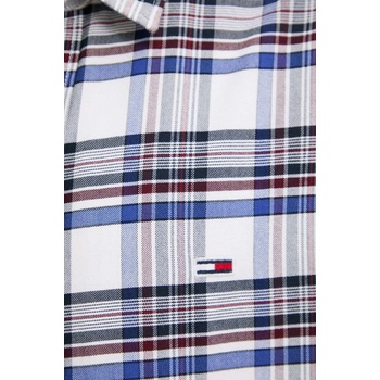 Tommy Hilfiger Памучна риза Tommy Jeans мъжка в бяло със стандартна кройка с класическа яка DM0DM19648 (DM0DM19648)