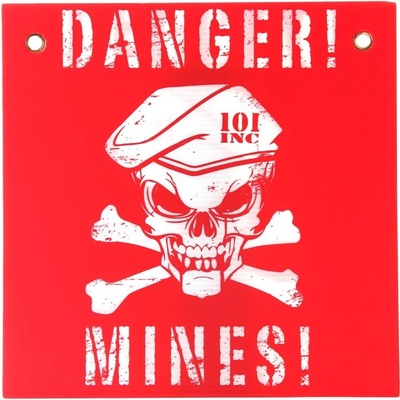 101INC Cedule plastová DANGER! MINES! ČERVENO/BÍLÁ
