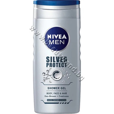 Nivea Душ гел Nivea Men Silver Protect Shower Gel, 250 ml, p/n NI-80816 - Душ гел за мъже за лице, коса и тяло със сребърни йони (NI-80816)