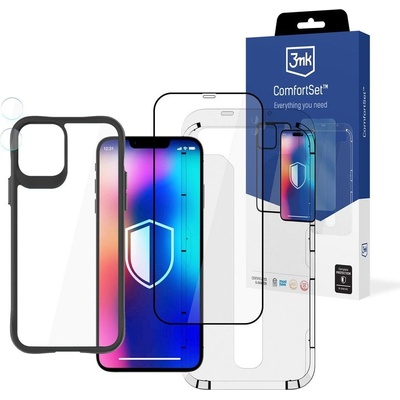 3mk Protection Комплект 3mk Comfort Set 4in1 за Apple iPhone 11, кейс, скрийн протектор от закалено стъкло, протектор за камера и еднократна рамка за поставяне на стъклото (KXG0065823)