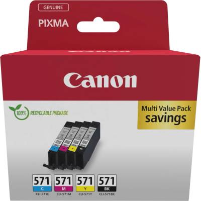 Canon Комплект от 4 глави за Canon Pixma TS6050/MG5750/TS9000 Series - Ink - CLI571 (CLI-571) / 0386C008 - BK/C/M/Y - Multipack - PN 0386C008 (0386C008)