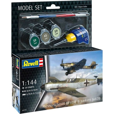 Revell Revell: ModelSet lietadlo 63770 Messerschmitt Bf109E & Ju87B Stuka 1:144