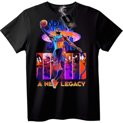 NOONEBRAND Тениска Space Jam Нов Легендарен Свят - 6XL, Black