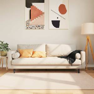 vidaXL Каса за килим MARSA Кремаво 120 x 170 cm Полиестер и PVC (42023068)