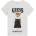 GUESS Бяла тениска за момиче с голямо цветно мече отпред и черен надпис Guess