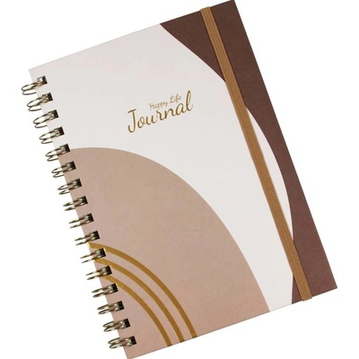 DONAU zápisník špirálový blok A5 Happy Life Journal hnedý