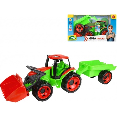 Lena Traktor se lžící a s vozíkem, červeno zelený