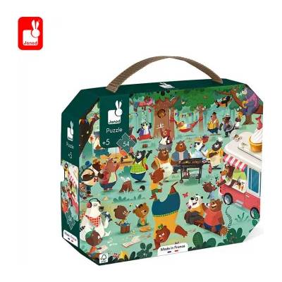 Janod - Детски пъзел в куфарче - Семейство мечки - 54 части (J02610)