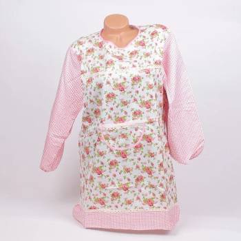 Image 1 of Бяла престилка за готвене с червени рози