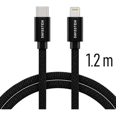 Swissten 71526201 USB-C / LIGHTNING MFi, 1,2m, černý