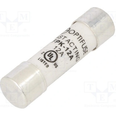 OPTIFUSE FPK-12A Pojistka: tavná; 10,3x38mm; kulatý,průmyslová; 12A; 600VAC; 600VDC