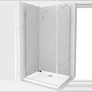 Mexen Lima сгъваема душ кабина 120 x 80 см, прозрачна, хром + поддушова тава Flat (856-120-080-01-00-4010)