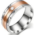 HARAHU Пръстен IN-17408 - Сребро / Злато Розово / 62mm KP17408