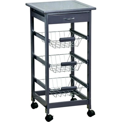 KESPER 25782 kuchyňský vozík se skleněnou pracovní plochou, 36 x 77 x 36 cm šedý
