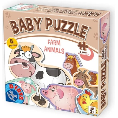 D-Toys - Puzzle 6v1 Farm animals - 1 - 39 piese