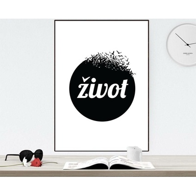 Plakát "život" - PDF soubor - Černá, A4