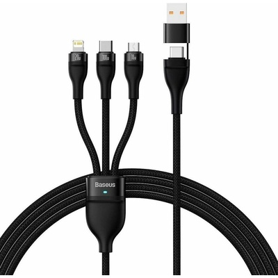 Baseus CASS030001 Flash Series II USB - USB Type C / Lightning / micro USB 100 W, 1,2m, černý