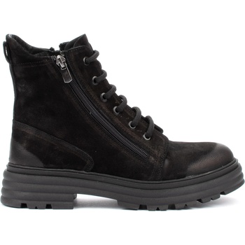 Дамски боти от естествена кожа набук в черен цвят