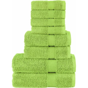 vidaXL Премиум комплект хавлии от 8 части SOLUND ябълковозелен 600 gsm (137551)