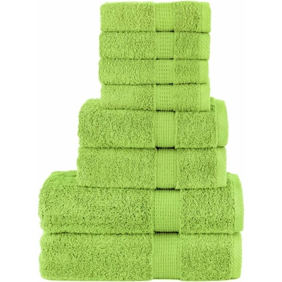 vidaXL Премиум комплект хавлии от 8 части SOLUND ябълковозелен 600 gsm (137551)
