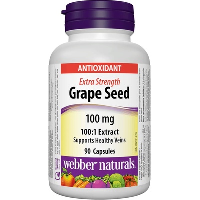 Webber Naturals Grape Seed Extra Strength, 100 mg, 90 капсули, Webber Naturals (3436 WN)