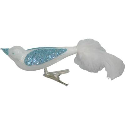 ORNEX Vtáčik sklenený biela 120 mm