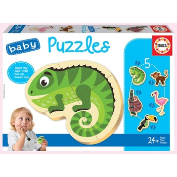Image 1 of Educa - Puzzle Baby puzzle Tropické zvieratká - 1 - 39 piese