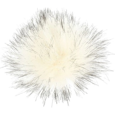 Kožušinový brmbolec v krémovej farbe 17 cm