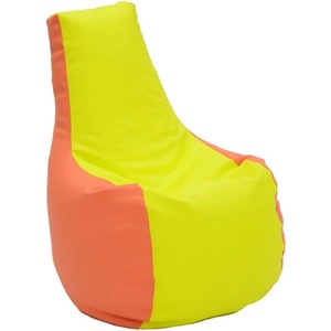 Pufrelax Пуф стол, 210л. , Sunlounger - Orange & Yellow, еко кожа, Пълнеж от полистиролни перли (PUF-G-S-ML-ORYL)