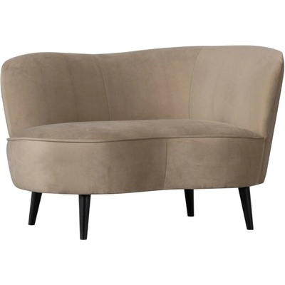 Woood lounge křeslo Norma 112 cm sametové béžové pravé