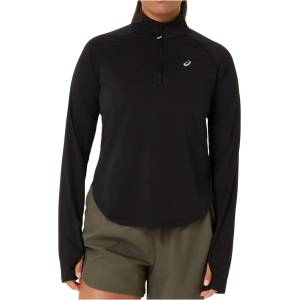 Asics Дамска тениска Asics Women's Nagino Run 1/4 Zip L/S Top Running shirt - Performance Black - размер XS (916-5452-0211)