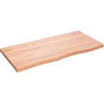vidaXL Стенен рафт светлокафяв 100x50x(2-4) см обработен масивен дъб (363687)