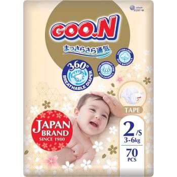 GOO. N Бебешки пелени Goo. N Premium Soft - Размер 2, S, 3-6 kg, 70 броя (F1010101-169)