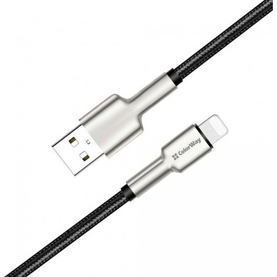 ColorWay CW-CBUL046-BK USB Apple Lightning (head metal), 2,4A, 1m, černý