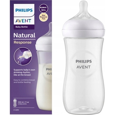 Avent kojenecká láhev Natural Response transparentní 330 ml – Zboží Dáma